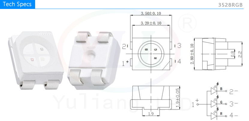 lov Uforglemmelig Sindssyge 3528 RGB LEDs_images_parameter_Regulation book_Yuliang Optoelectronic