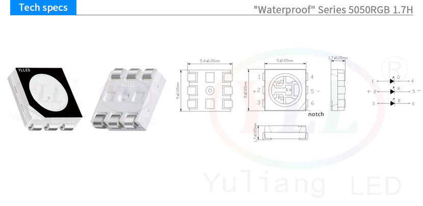 waterproof series 5050RGB1.7H tech specs