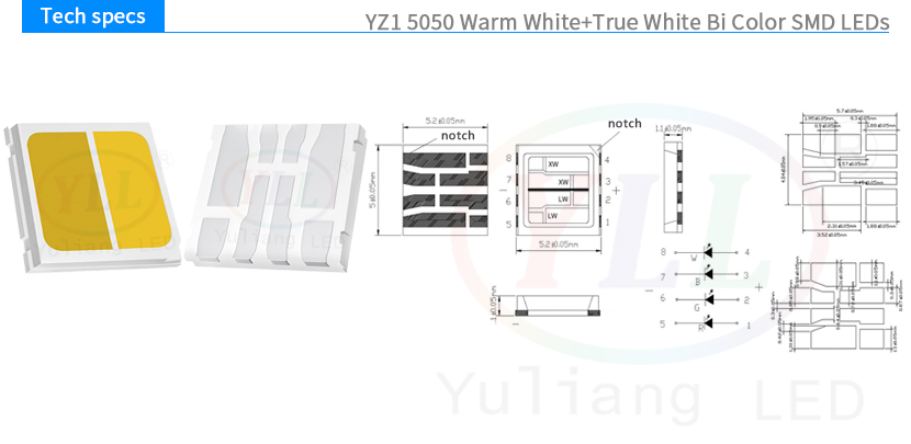 YZ1 5050 White Bi Color tech specs