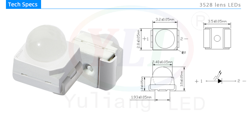 3528 LEDs with lens Tech Specs