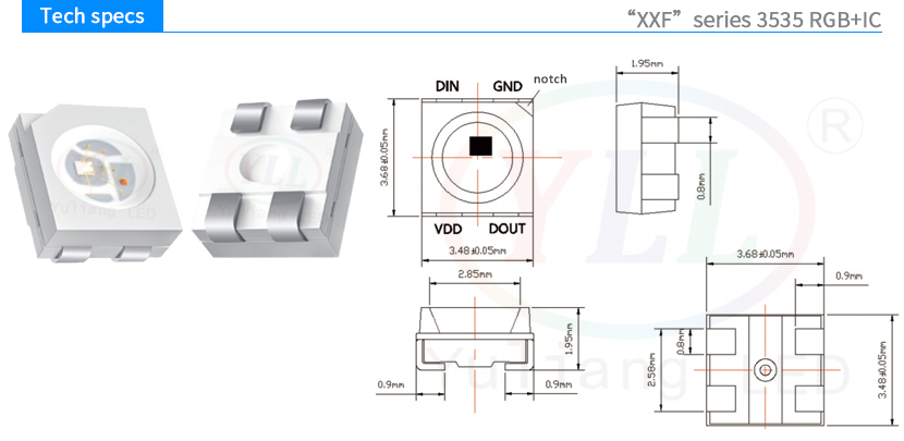 xxf series 3535RGB+IC tech specs